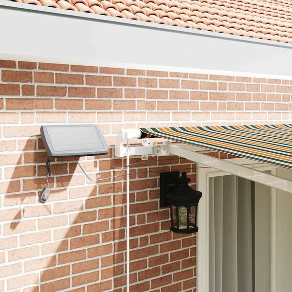 vidaXL Auvent R&eacute;tractable Vert et jaune 400 &times; 300 cm Tissu et acier