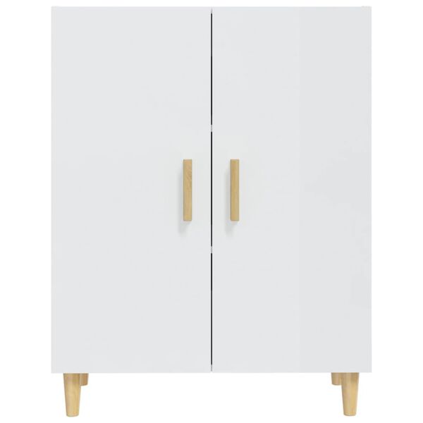 vidaXL Buffet Blanc brillant 70x34x90 cm Bois d'ing&eacute;nierie