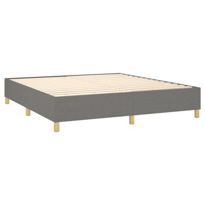 vidaXL Sommier à lattes de lit matelas LED Gris foncé 180x200 cm Tissu