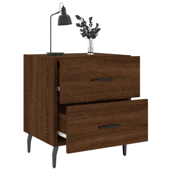 vidaXL Tables de chevet 2 pcs ch&ecirc;ne marron 40x35x47,5 cm