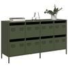 vidaXL Buffet vert olive 135x39x73,5 cm acier laminé à froid