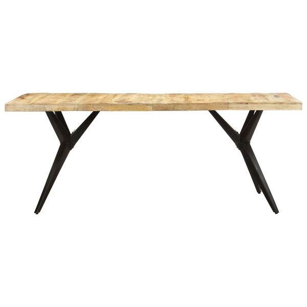vidaXL Table de salle &agrave; manger 200x90x76 cm Bois de manguier brut