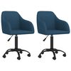 vidaXL Chaises pivotantes &agrave; manger lot de 2 bleu velours