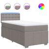 vidaXL Sommier &agrave; lattes de lit avec matelas Taupe 90x200 cm Tissu