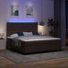 vidaXL Lit &agrave; ressorts avec matelas Marron fonc&eacute; 180 x 200 cm tissu