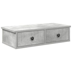 vidaXL &Eacute;tag&egrave;re murale avec tiroirs gris b&eacute;ton bois d'ing&eacute;nierie