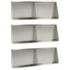 vidaXL Mur de sout&egrave;nement 6 pc 60 x 12 x 40 cm Acier inoxydable