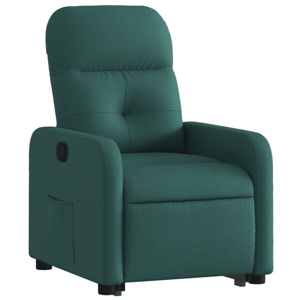 vidaXL Fauteuil inclinable vert fonc&eacute; tissu