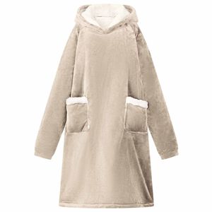vidaXL Sweat &agrave; capuche couverture Beige M Polaire et flanelle