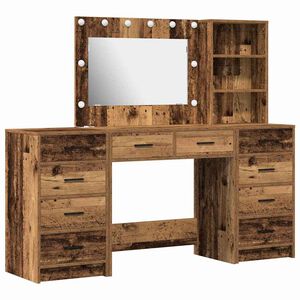 vidaXL Table de Toilette 3 pc Bois ancien 78,5 x 41 x 135 cm