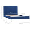 vidaXL Cadre de lit sans matelas bleu tissu 90x200 cm