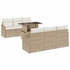 vidaXL Ensemble de canap&eacute; de jardin 7 pc Beige polyrotin