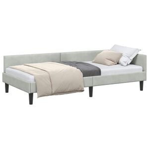 vidaXL Cadre de lit d'angle Gris clair 80 x 200 cm Velours