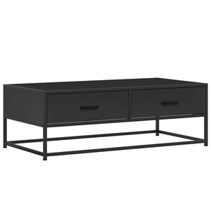 vidaXL Table basse noir 100x50x35 cm bois d'ing&eacute;nierie et m&eacute;tal