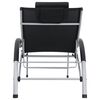vidaXL Chaise longue aluminium et textil&egrave;ne noir