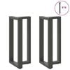 vidaXL Pieds de table de bar en T, 2 pi&egrave;ces, anthracite, 40 x 35 x (90-91) cm, acier