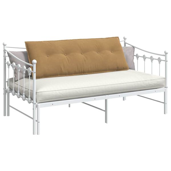 vidaXL Coussin de Dos Marron 140 x 50 cm Tissu en velours c&ocirc;tel&eacute;