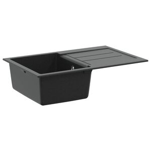 vidaXL &Eacute;vier Noir 780 x 500 mm 80% Quartz et 20% R&eacute;sine