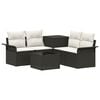 vidaXL Ensemble de Canap&eacute;s 6 pc 4-Nombre de places Noir et blanc cr&egrave;me