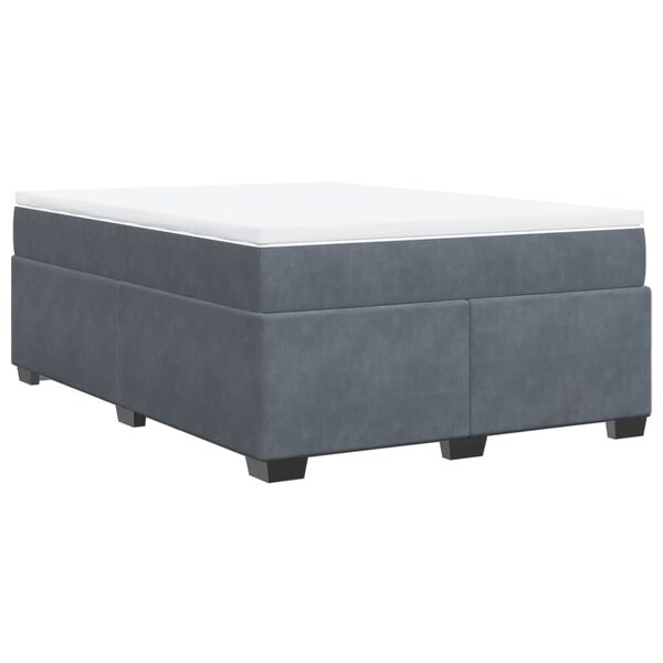 vidaXL Sommier &agrave; lattes de lit et matelas Gris fonc&eacute; 140x190cm Velours