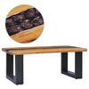 vidaXL Table basse 100x50x40 cm Bois de teck massif et polyr&eacute;sine