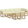 vidaXL Ensemble de canap&eacute;s d'ext&eacute;rieur 9 pc Blanc et cr&egrave;me Polyester