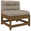 vidaXL Canap&eacute; central avec coussins marron miel bois de pin solide