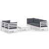 vidaXL Salon de jardin 6 pcs avec coussins anthracite bois de pin