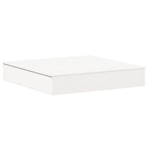 vidaXL Bac &agrave; sable avec couvercle blanc bois massif de pin