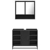 vidaXL Ensemble de meubles salle de bain 2 pcs noir bois d'ing&eacute;nierie