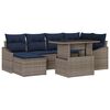vidaXL Ensemble de canap&eacute; de jardin avec coussin 7 pcs Gris et marine