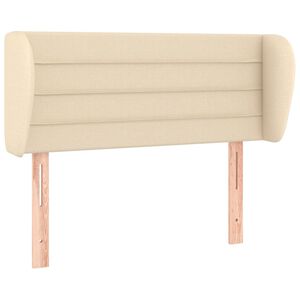 vidaXL T&ecirc;te de lit avec oreilles Cr&egrave;me 83x23x78/88 cm Tissu