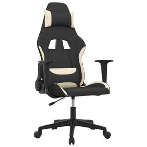 vidaXL Chaise de jeu Noir et cr&egrave;me Tissu