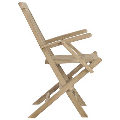 vidaXL Chaises de jardin pliantes 2pcs gris 56x61x89cm bois de teck