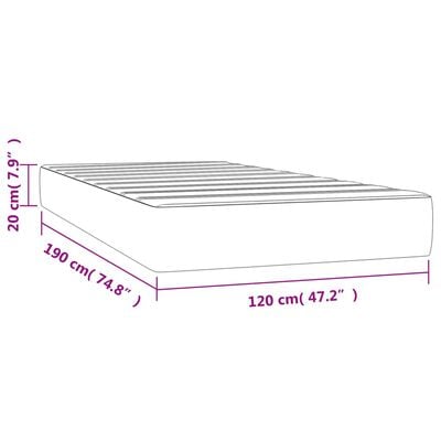 vidaXL Matelas de lit à ressorts ensachés blanc 120x190x20 cm