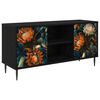 vidaXL Meuble TV LOCHEM 102 x 33 x 51 cm Ch&ecirc;ne noir Bois d'ing&eacute;nierie