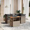 vidaXL Salon de jardin 5 pcs avec coussins gris r&eacute;sine tress&eacute;e