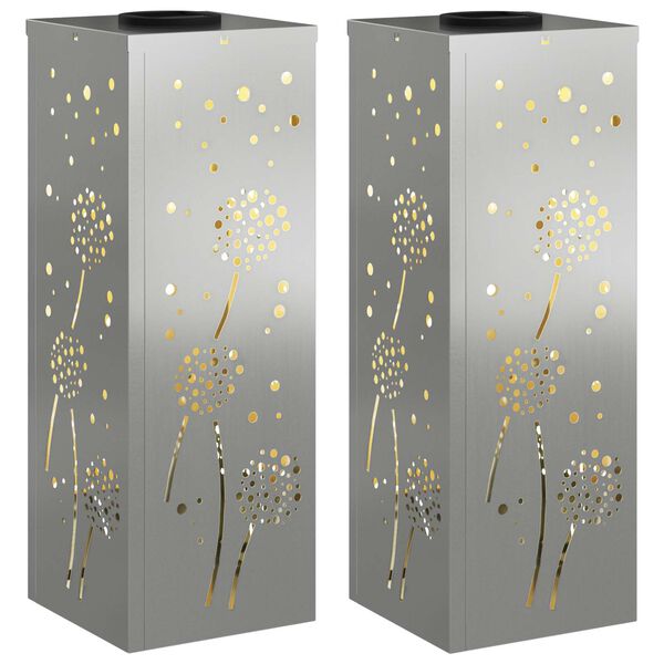 vidaXL Lumi&egrave;re de chemin LED solaire 2 pcs Rouill&eacute; Galvanis&eacute;