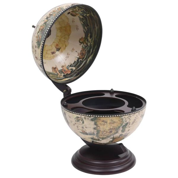 vidaXL Support de vin globe de dessus de table Bois d'eucalyptus Blanc