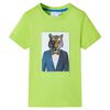 T-shirt pour enfants avec manches courtes vert citron 128