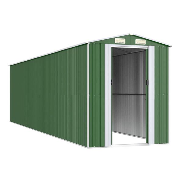 vidaXL Abri de jardin Vert 192x772x223 cm Acier galvanis&eacute;