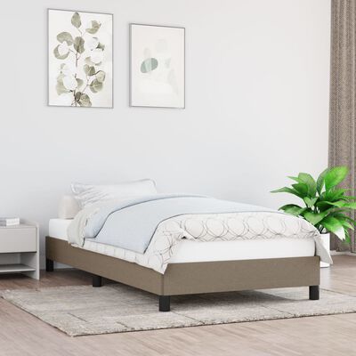 vidaXL Cadre de lit sans matelas taupe 100x200 cm tissu