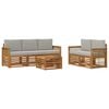 vidaXL Ensemble de canap&eacute;s d'ext&eacute;rieur 6 pc Naturel et gris clair