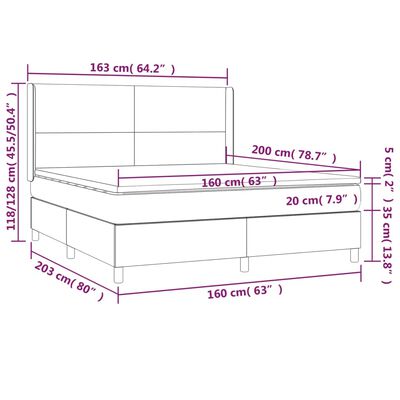 vidaXL Sommier à lattes de lit et matelas Bleu foncé 160x200cm Velours