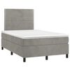 vidaXL Sommier &agrave; lattes de lit et matelas Gris clair 120x200cm Velours