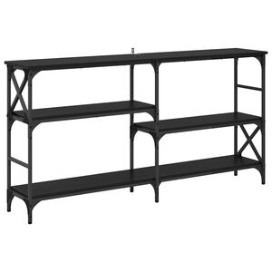 vidaXL Table console Ch&ecirc;ne noir 150 x 29 x 76,5 cm Bois d'ing&eacute;nierie