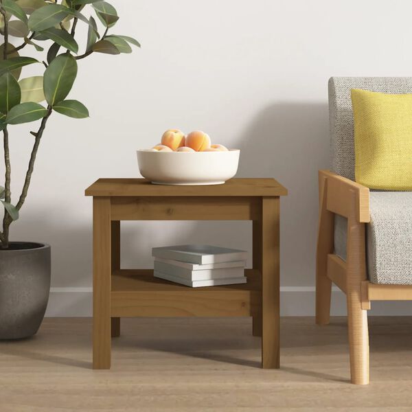 vidaXL Table basse Marron miel 45x45x40 cm Bois massif de pin