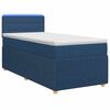 vidaXL Lit boxspring avec matelas Bleu 100 x 200 cm Tissu
