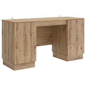 vidaXL Bureau Ch&ecirc;ne artisanal 142,5 x 50 x 75 cm Bois d'ing&eacute;nierie