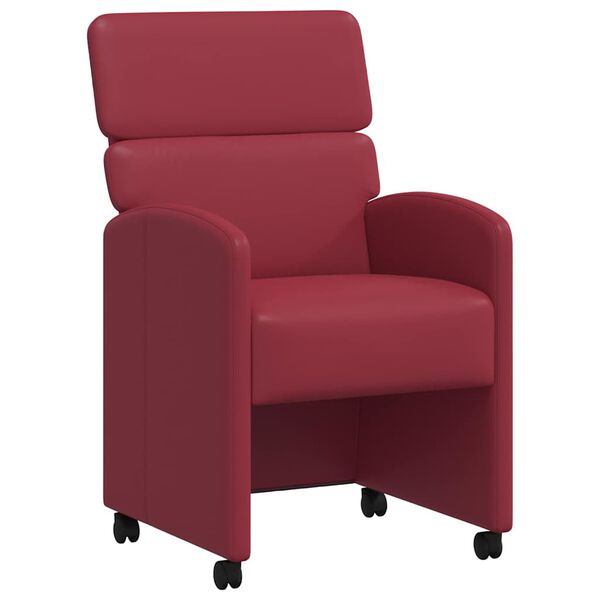 vidaXL Chaises de Salle &agrave; Manger avec Roues 2 pcs Bordeaux